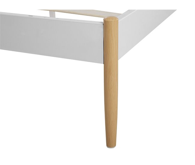 Beliani Cama com estrado Metal MAURS 167x209 Branco