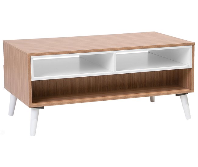 Beliani Mesa de centro ALLOA 60x100 Castanho