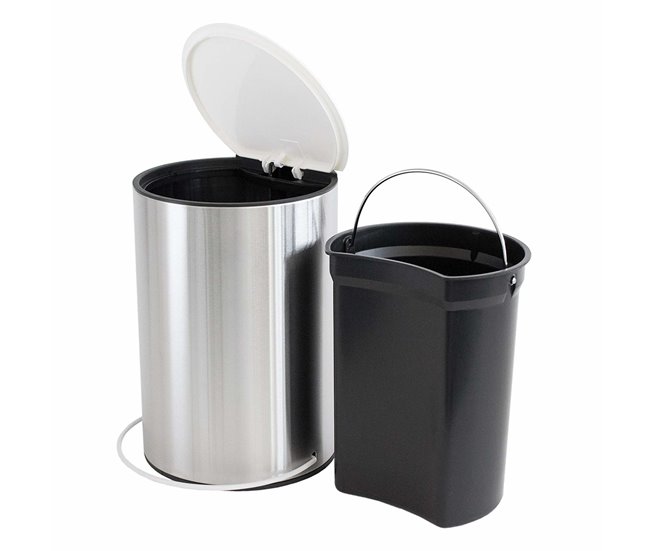 Lata de lixo com um pedal de 5l Branco