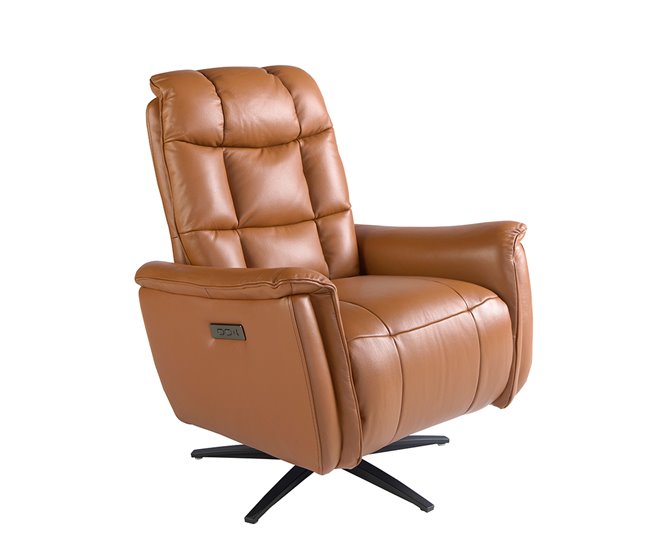 ANGEL CERDA Poltrona giratório em pele castanha Castanho