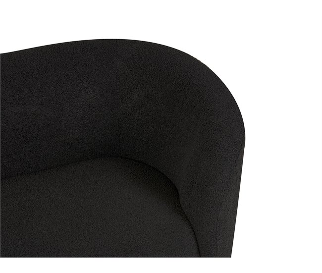 Beliani Sofá de 2 lugares Poliéster LOEN Preto