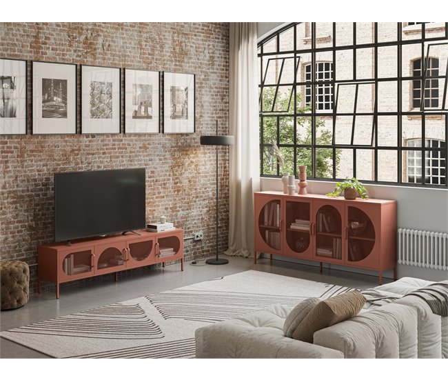 Aparador TAYRA com 4 portas Terracota