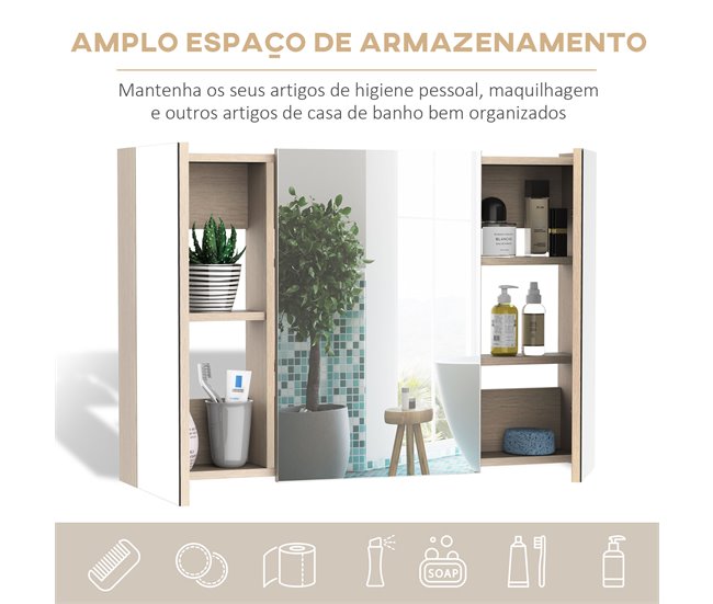 Armário Casa de Banho Melamina de Madeira kleankin Castanho