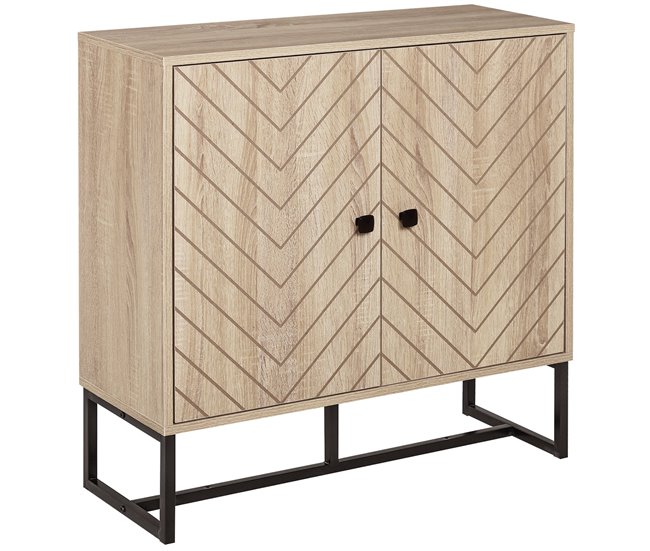 Aparador Melamina de Madeira, MDF e Metal HOMCOM Castanho