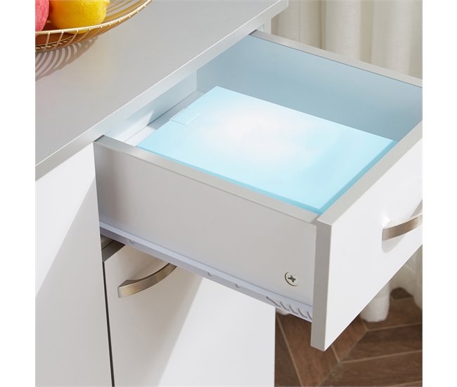 Armário de Cozinha Placa PB, metal HOMCOM, casa - cozinha Branco