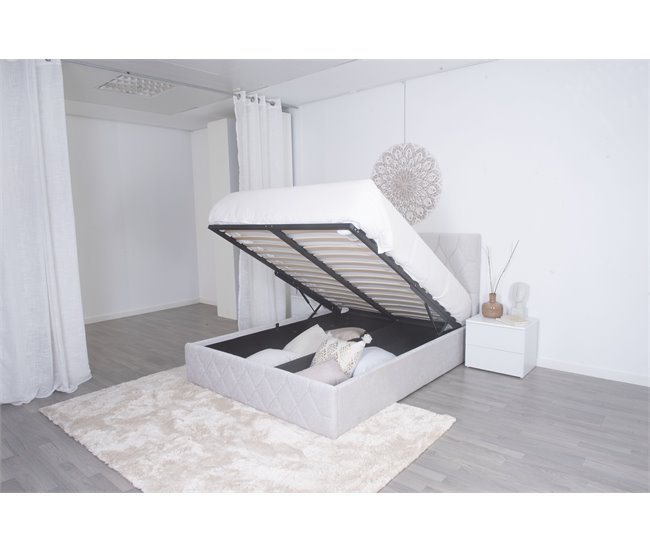 Cama abatível LUXURY II cinza claro 140x190cm Cinza Claro