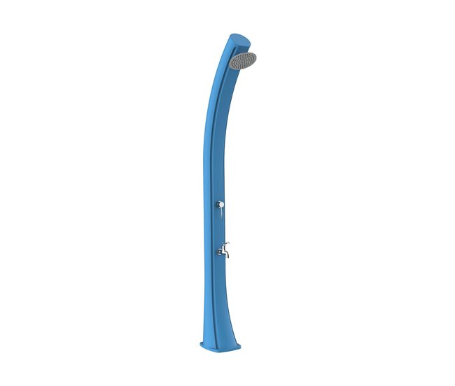Starmatrix RIOXXL 40 litros de duche de polietileno curvo com aquecimento solar, Cinza Azul