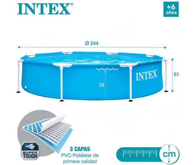 Piscina tubular redonda INTEX Metal Frame Azul