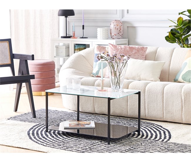 Beliani Mesa de centro GLOSTER 77x47 Preto