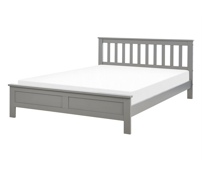 Beliani Cama com estrado Pinho MAYENNE 149x208 Castanho