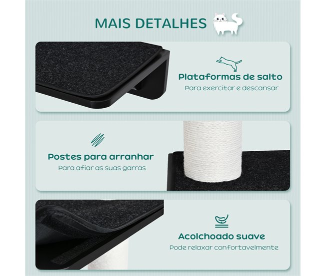 Árvore para Gatos de Parede Preto