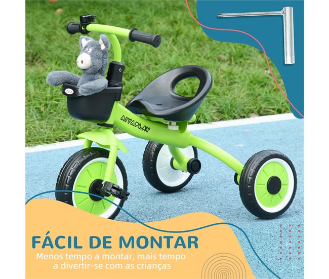 Triciclo para Crianças Metal, EVA, Polipropileno e PE AIYAPLAY Verde