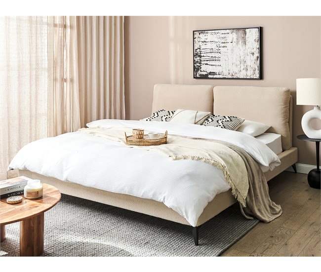 Beliani Cama Bouclé MELLE 195x240 Bege