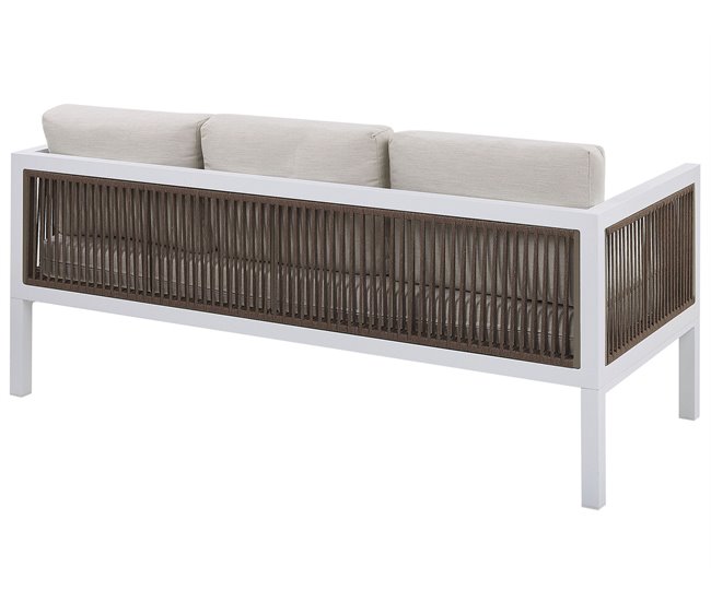 Beliani Conjunto lounge Alumínio BORELLO Branco