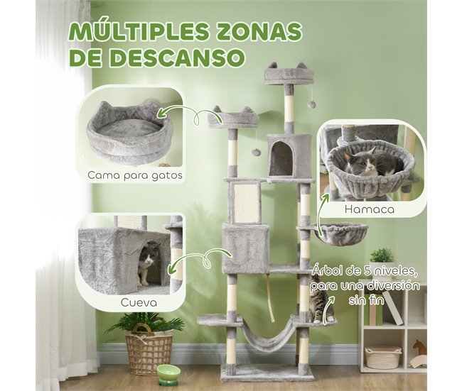 Arranhador para Gatos Aglomerado e Sisal PawHut Cinza