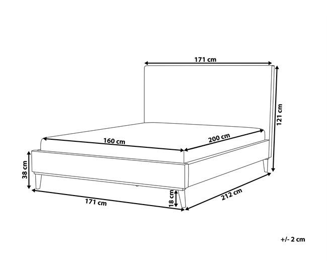Beliani Cama com estrado Veludo BAYONNE 191x212 Azul