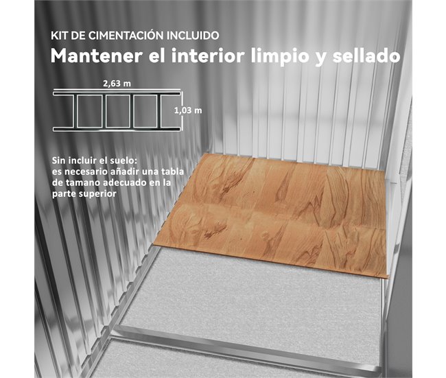 Abrigo de Armazenamento Aço Galvanizado e PP Outsunny Cinza