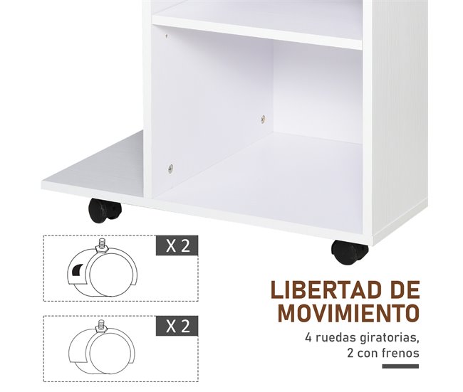 Armário para Impressora Melamina Vinsetto Branco