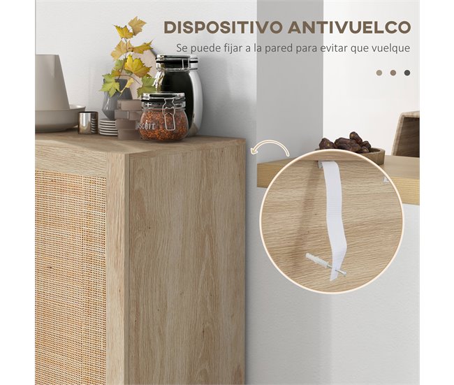 Aparador de Sala de Estar Melamina de Madeira HOMCOM Castanho