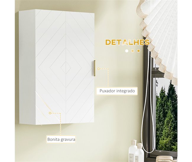 Armário Casa de Banho de Parede MDF kleankin Branco