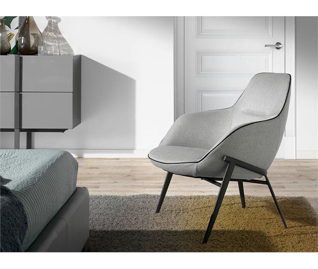 ANGEL CERDA Poltrona em tecido cinzento Cinza
