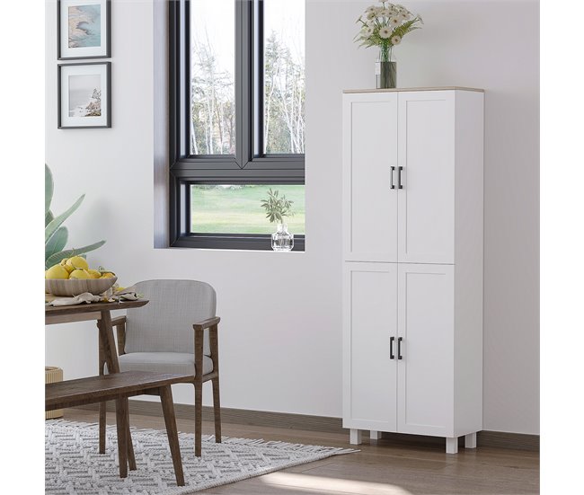 Armário de Cozinha Melamina de Madeira HOMCOM 60 Branco