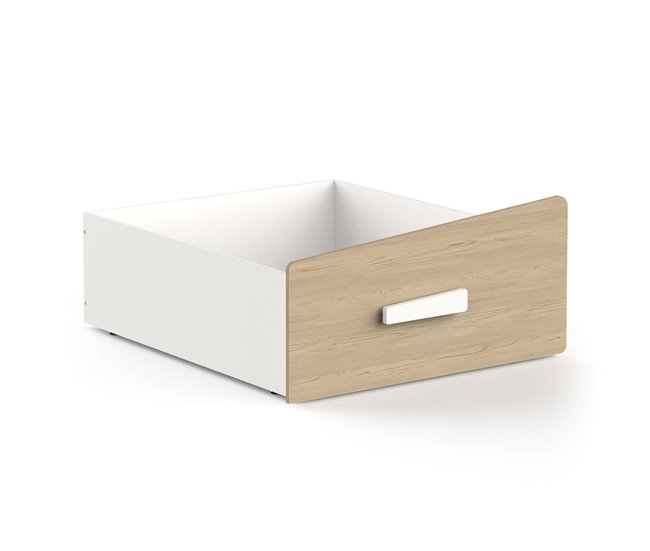 Cabana infantil com gaveta baixa Branco/ Madeira