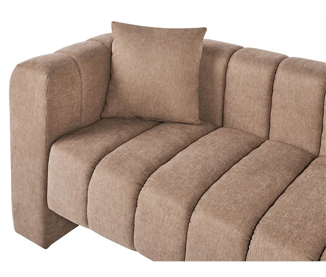 Beliani Chaise longue à esquerda Poliéster LANNILS Castanho Claro