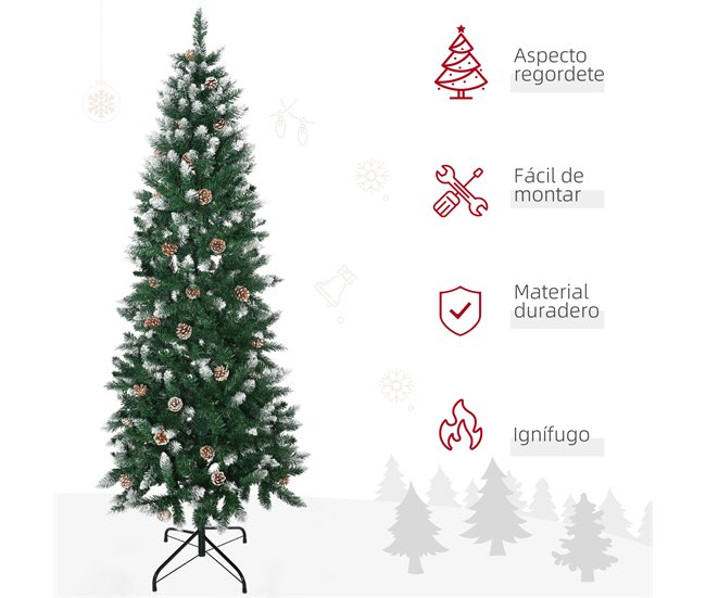Árvore de Natal Artificial PVC HOMCOM, casa - natal Verde