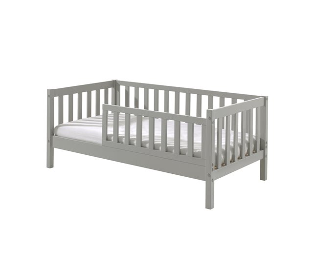 Cama Vipack Tod com estrado de ripas Cinza