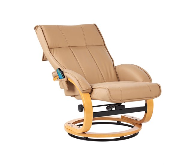 Beliani Cadeira de massagem MAJESTIC Castanho Claro