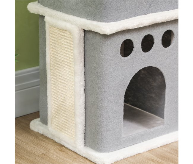 Arranhador para Gatos Melamina de Madeira e Sisal PawHut Cru