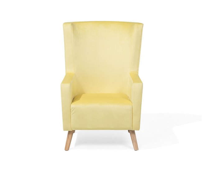 Beliani Poltrona com braços ONEIDA Amarelo