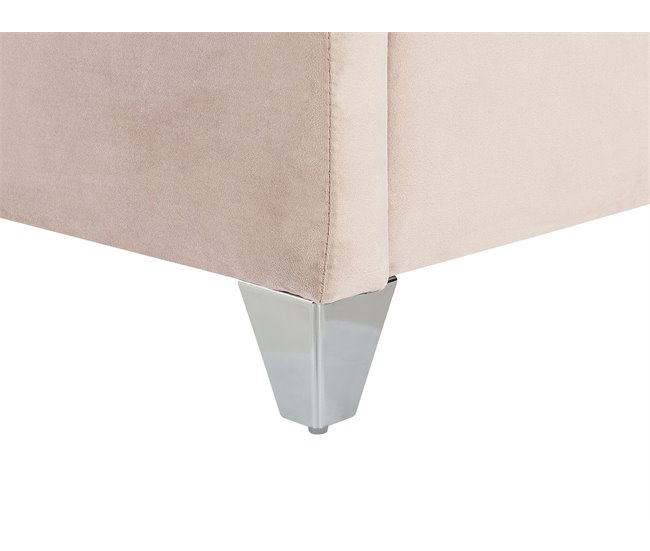 Beliani Cama Terciopelo LUBBON 189x215 Cinza
