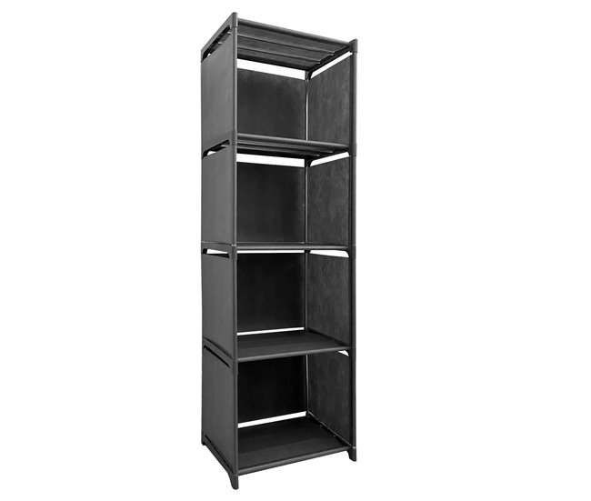 Prateleira de Organização 5 Pisos PVC e Tecido Nyana Home 125x41x29 cm 41 Preto