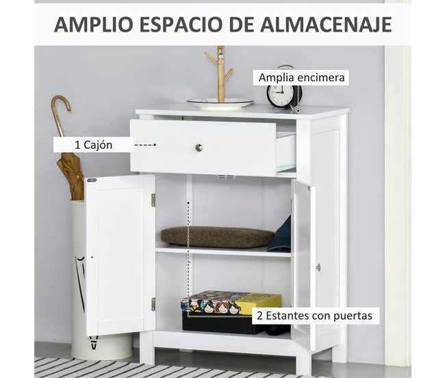 Armário Casa de Banho MDF kleankin, casa - casa de banho 60 Branco
