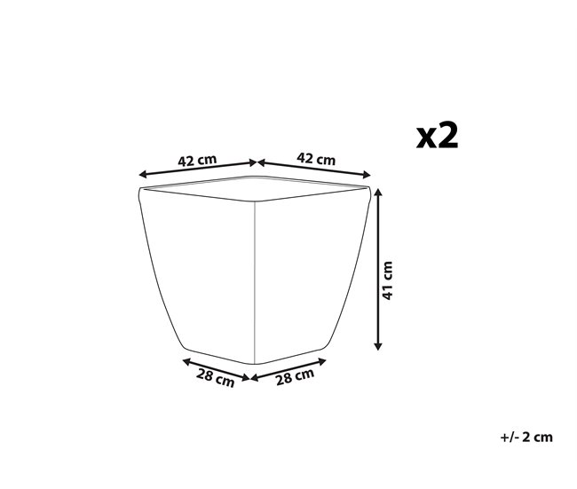 Beliani Conjunto de 2 vasos para plantas ASTRAS 