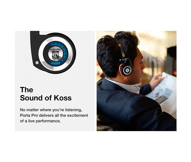 Auscultadores com Fio KOSS Koss Porta Pro Preto
