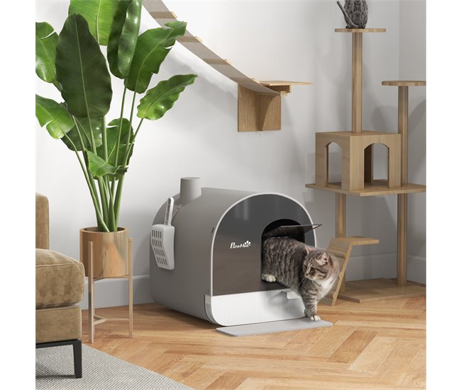 Caixa de Areia para Gatos PP PawHut Cinza