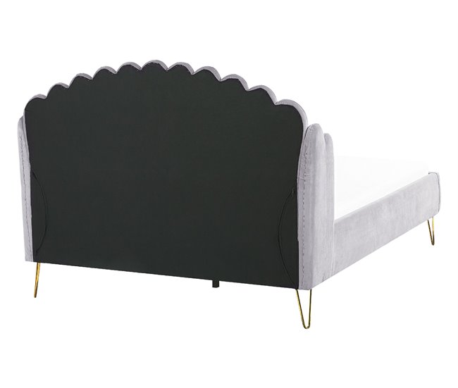 Beliani Cama Terciopelo AMBILLOU 157x214 Bege