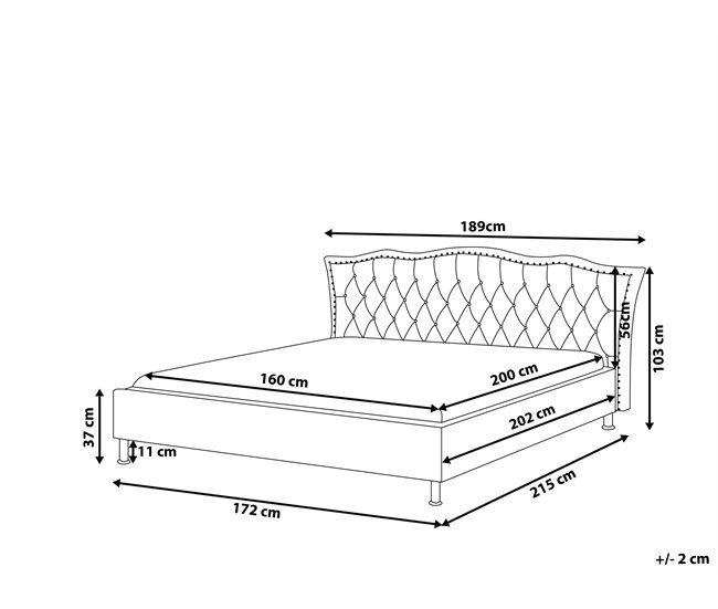 Beliani Cama com estrado Pele sintética METZ 215x189 Branco