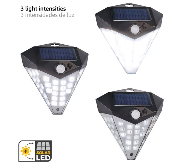 Aktive Pacote de 6 luminárias de parede LED solares com sensor Preto