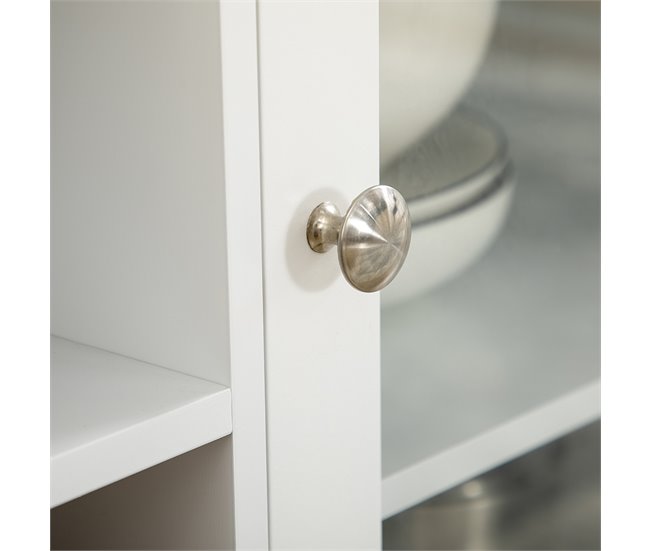 Aparador de Cozinha MDF, Madeira de Melamina e Vidro HOMCOM 120 Branco