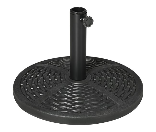 Base de Chapéu de Sol HDPE, metal, cimento Outsunny Preto