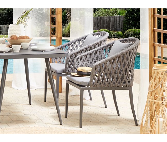 Beliani Cadeira de jardim LIPARI Cinza Escuro