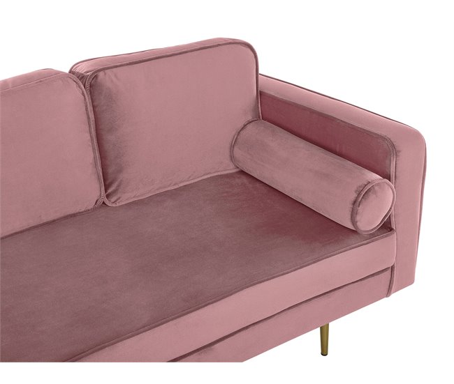 Beliani Chaise longue versão à direita Veludo MIRAMAS Azul Marino