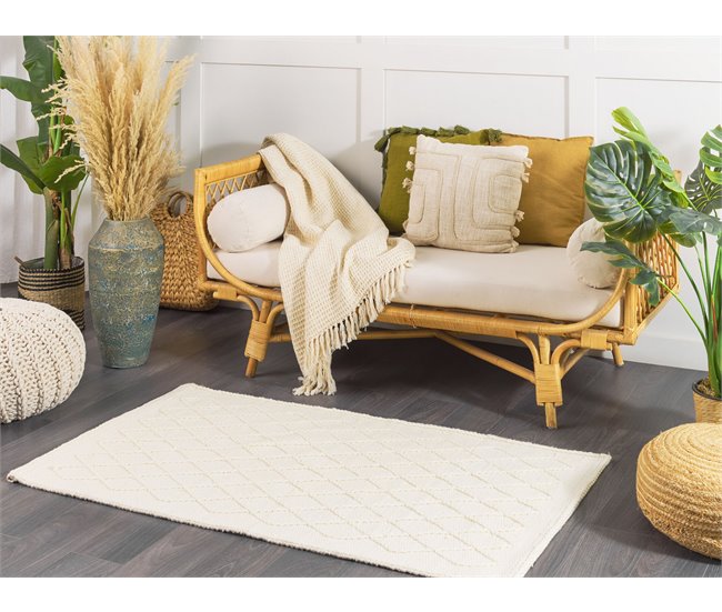 Beliani Pelos curtos ERZIN 80x150 Branco/ Bege