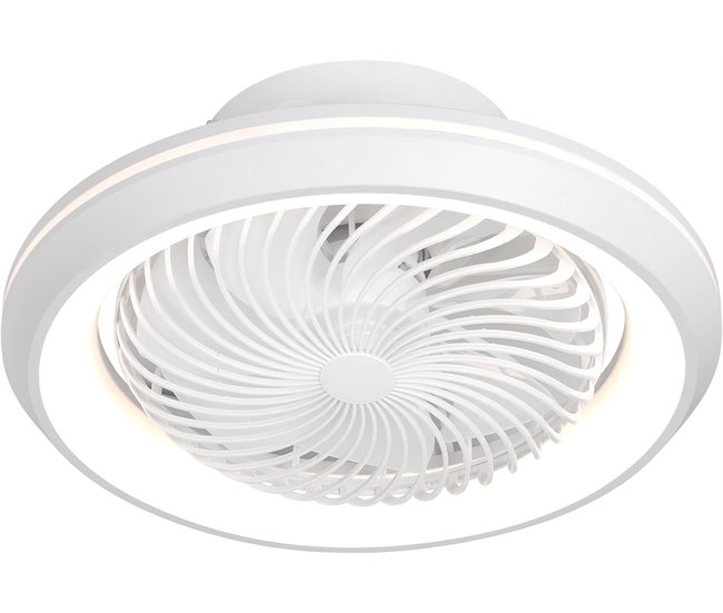 Ventilador de teto com luz led giratória, oscilação de 360°. 6 velocidades, cor da luz ajustável. controle remoto. (faia)
