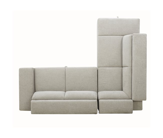 Sofá de canto com cama SWAN Cinza Claro