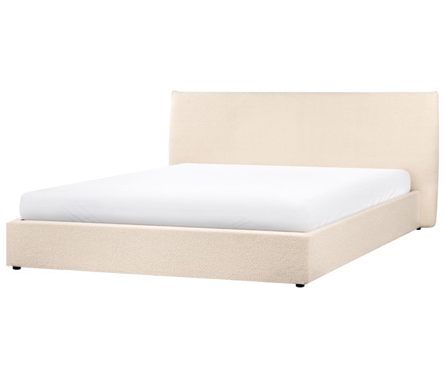Beliani Cama baú Bouclé LAVAUR 203x220 Bege